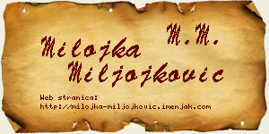 Milojka Miljojković vizit kartica